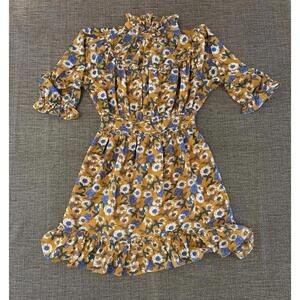 WALTER BAKER Eisa Mini Dress US8 S Floral Ruffles Elastic Waist MSRP$248